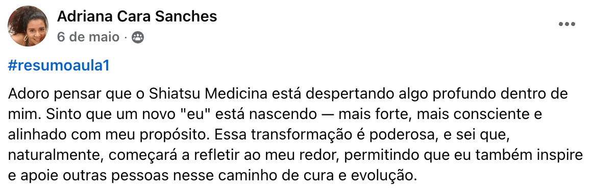 Depoimento de Adriana Cara Sanches sobre a imersão